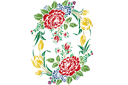 Pochoirs avec jardin et fleurs sauvages - Folk-bouquet 034а