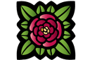 Pochoirs avec jardin et fleurs sauvages - Rose Art Nouveau 762