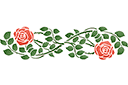 Pochoirs avec jardin et roses sauvages - Motif rose 205