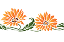 Pochoirs pour bordures avec plantes - Bordure de Gazania