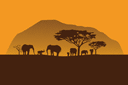 Pochoirs avec des animaux - Paysage africain