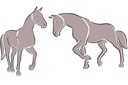 Pochoirs avec des animaux - Deux chevaux 4c