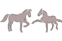 Pochoirs avec des animaux - Deux chevaux 5c