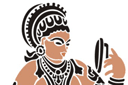 Pochoirs avec motifs indiens - Femme indienne avec un miroir