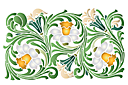 Pochoirs pour bordures avec plantes - Motif de jonquilles dans les feuilles