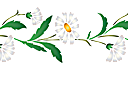 Pochoirs avec jardin et fleurs sauvages - Bordure de camomille