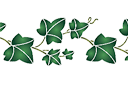 Pochoirs avec feuilles et branches - Bordure simple de lierre