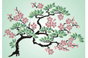 Pochoirs avec arbres et buissons - Sakura 2