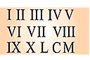 Pochoirs avec textes et séries de lettres - chiffres romains