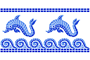 Pochoirs avec motifs carrés - Bordure des dauphins