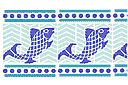 Pochoirs avec motifs carrés - Mosaïque de poissons