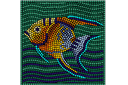 Pochoirs avec motifs carrés - Poisson ange (mosaïque)