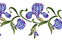 Pochoirs pour bordures avec plantes - Bordure d'iris dans un style oriental