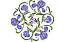 Pochoirs ronds - Médaillon de Iris style oriental