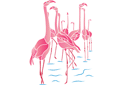 Pochoirs avec des animaux - Flamants roses