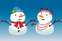 Pochoirs avec neige et givre - Duo de neige