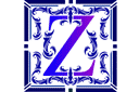 Pochoirs avec textes et séries de lettres - Lettre initiale Z
