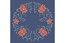 Pochoirs de style oriental - Médaillon de chrysanthème
