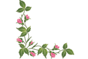 Pochoirs avec jardin et roses sauvages - Coin rose