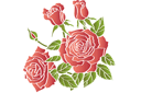 Pochoirs avec jardin et roses sauvages - Roses écarlates 1