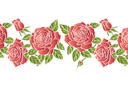 Pochoirs pour bordures avec plantes - Roses écarlates 3