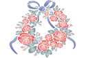 Pochoirs ronds - Médaillon de roses et de rubans