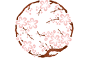 Pochoirs floraux par petits lots - Médaillon Sakura. Paquet de 4 pièces.