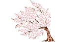 Pochoirs avec arbres et buissons - Sakura 4