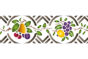 Pochoirs avec fruits et baies - Verger - bordure