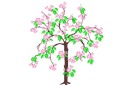 Pochoirs avec arbres et buissons - Sakura japonais