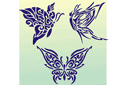 Pochoirs avec papillons et libellules - Tatouage papillon 03