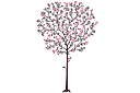 Pochoirs avec arbres et buissons - Cerisier