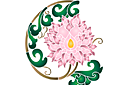 Pochoirs avec jardin et fleurs sauvages - Branche orientale de chrysanthème