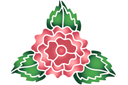 Pochoirs avec jardin et roses sauvages - Éponge rose fleur 2A