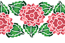 Pochoirs avec jardin et roses sauvages - Fleur rose éponge 2B