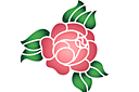 Pochoirs avec jardin et roses sauvages - Rose primitive 1A