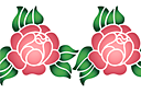 Pochoirs avec jardin et roses sauvages - Rose primitive 1B