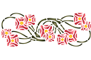 Pochoirs avec jardin et roses sauvages - Branches roses Art Nouveau 1B