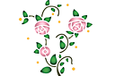 Pochoirs avec jardin et roses sauvages - Branche de rose primitive 1