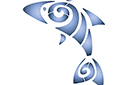 Pochoirs avec motifs abstraits - Requin élégant 3
