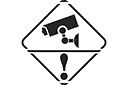 Pochoirs avec différents symboles - La vidéosurveillance est en cours 1