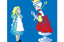 Pochoirs avec Alice au pays des merveilles - Alice et la reine