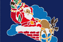 Pochoirs avec motifs de Noël - Père Noël à la trompette