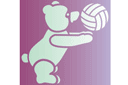 Pochoirs pour pépinières - petit commerce de gros - Teddy est un joueur de vleyball. Paquet de 4 pièces.