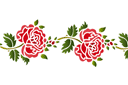Pochoirs avec jardin et roses sauvages - Rose folklorique 11b