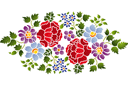 Pochoirs avec jardin et fleurs sauvages - Bouquet folklorique 26b