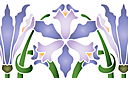 Pochoirs pour bordures avec plantes - Iris violets
