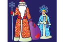 Pochoirs avec motifs de Noël - Ded Moroz et Snegurochka
