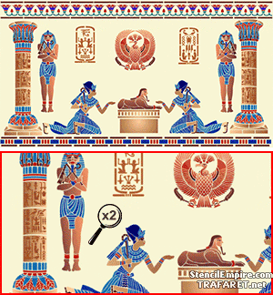 Chambre égyptienne - pochoir pour la décoration