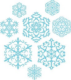 Huit flocons de neige II - pochoir pour la décoration